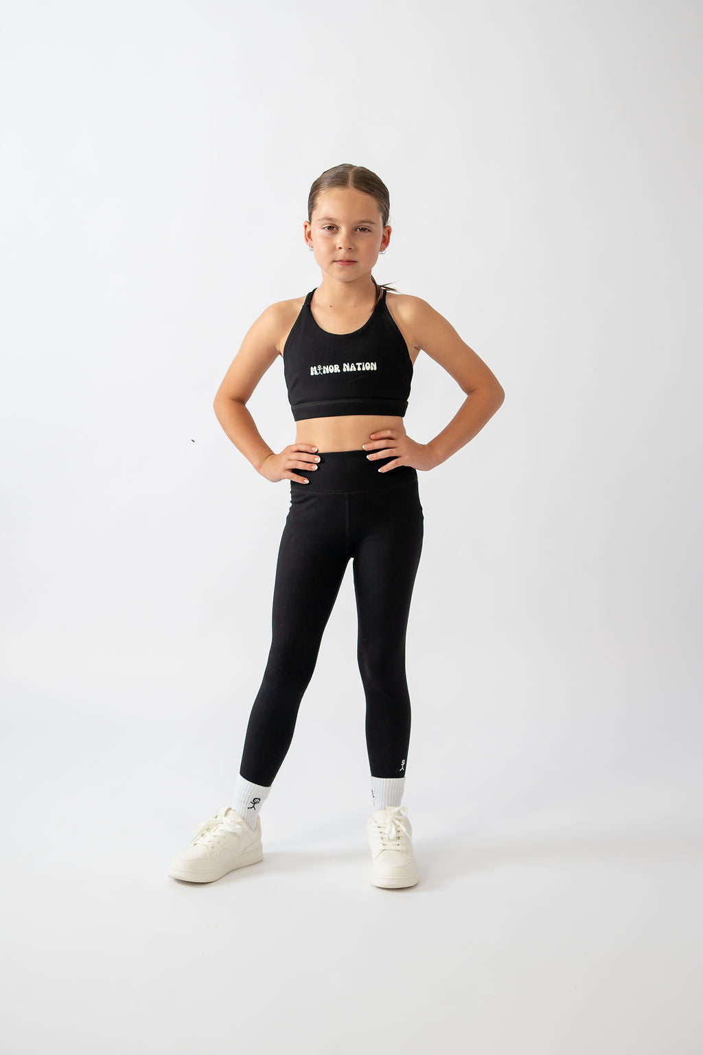 Product photo of Minor Nation's Girls All-Around Gym Tights in black