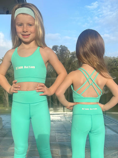 All-Around Gym Crop Top Turquoise